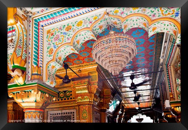 Mosaics Designs Nizamuddin Complex Mosque Interior New Delhi Ind Framed Print by William Perry