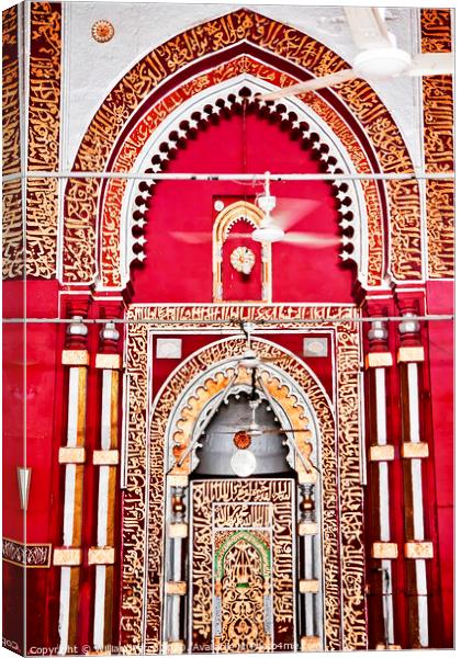 Golden Arch Jama't Khana Mosque Nizamuddin Complex Interior New  Canvas Print by William Perry