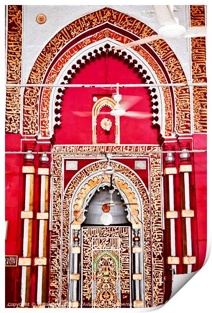 Golden Arch Jama't Khana Mosque Nizamuddin Complex Interior New  Print by William Perry
