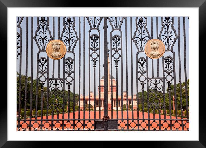 Rashtrapati Bhavan The Iron Gates Official Residence President N Framed Mounted Print by William Perry