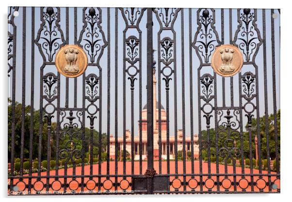 Rashtrapati Bhavan The Iron Gates Official Residence President N Acrylic by William Perry