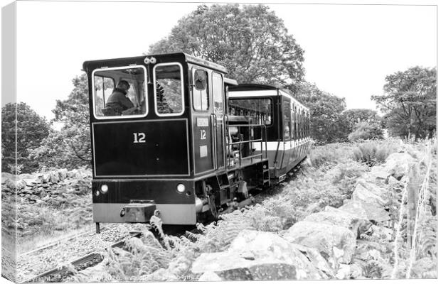 Diesel train on Mount Snowdon Railway, Llanberis, North Wales Canvas Print by Chris Yaxley