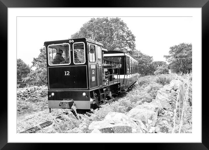 Diesel train on Mount Snowdon Railway, Llanberis, North Wales Framed Mounted Print by Chris Yaxley