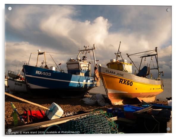 Fishing Boats of Hastings Acrylic by Mark Ward