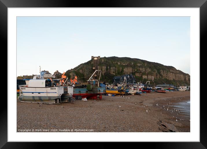 Hastings Beach Based Fishing Fleet Framed Mounted Print by Mark Ward