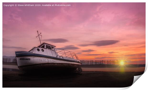 High and dry at sunset. Print by Steve Whitham