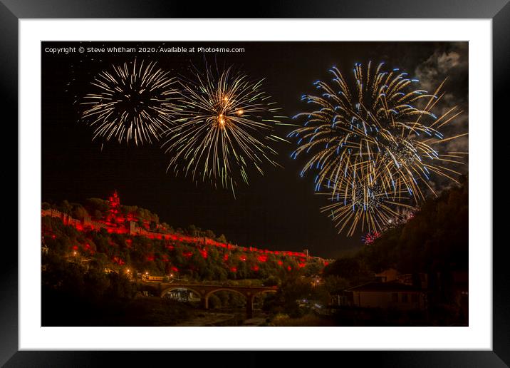 Tsaravets fireworks, Bulgaria Framed Mounted Print by Steve Whitham