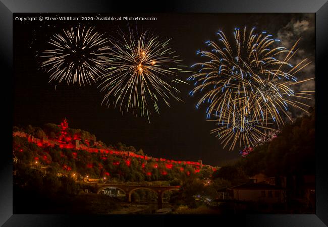 Tsaravets fireworks, Bulgaria Framed Print by Steve Whitham