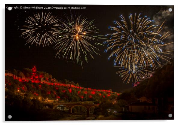 Tsaravets fireworks, Bulgaria Acrylic by Steve Whitham