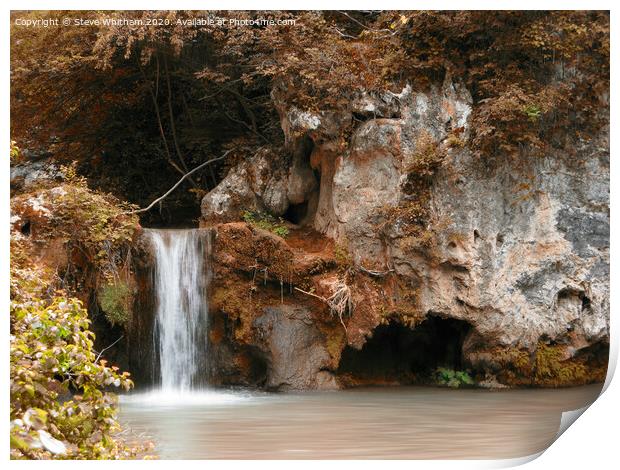 Waterfall at Hotnitsa, Bulgaria. Print by Steve Whitham