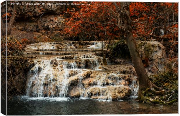 Bulgaria, Krushuna waterfalls. Canvas Print by Steve Whitham