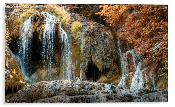 Krushuna falls, Bulgaria. Acrylic by Steve Whitham