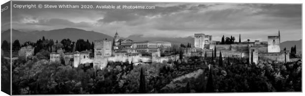 Alhambra by Evening. Canvas Print by Steve Whitham