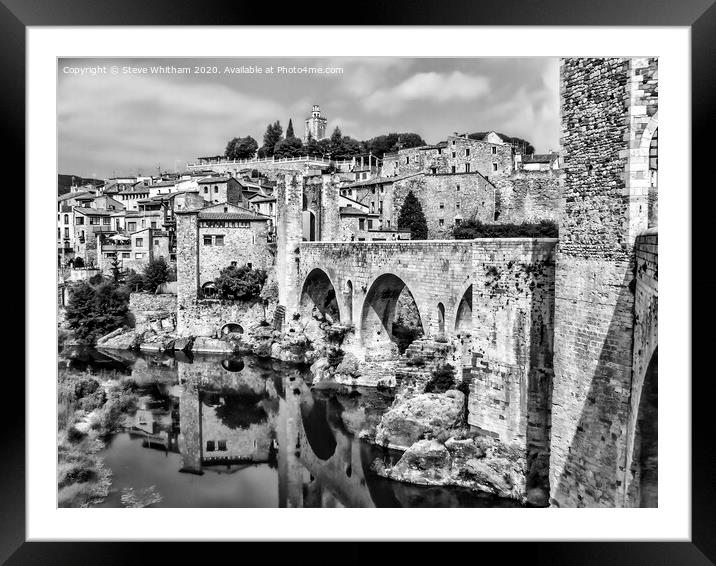 Catalan town of Besalu Framed Mounted Print by Steve Whitham