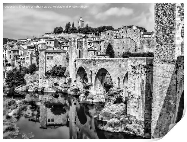 Catalan town of Besalu Print by Steve Whitham