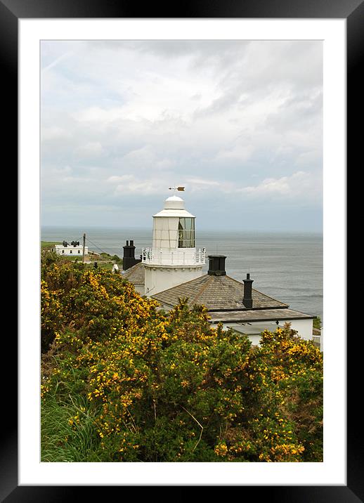 Whitby High Lighthouse Framed Mounted Print by graham young