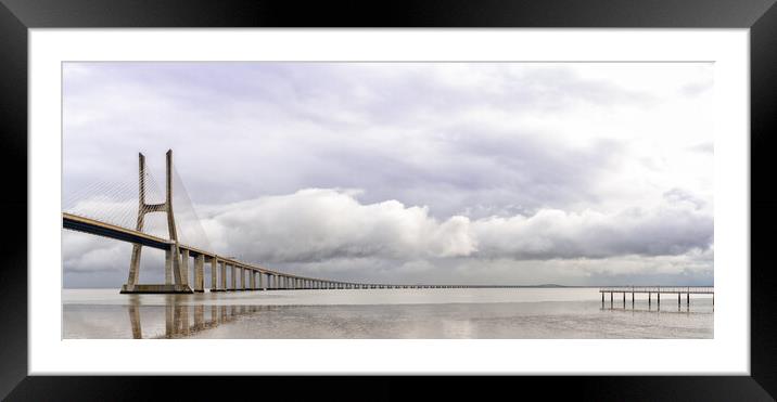 Vasco da Gama Bridge Panorama Framed Mounted Print by DiFigiano Photography