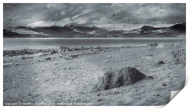 Llyn Peninsula from Shell Island Print by Heather Sheldrick