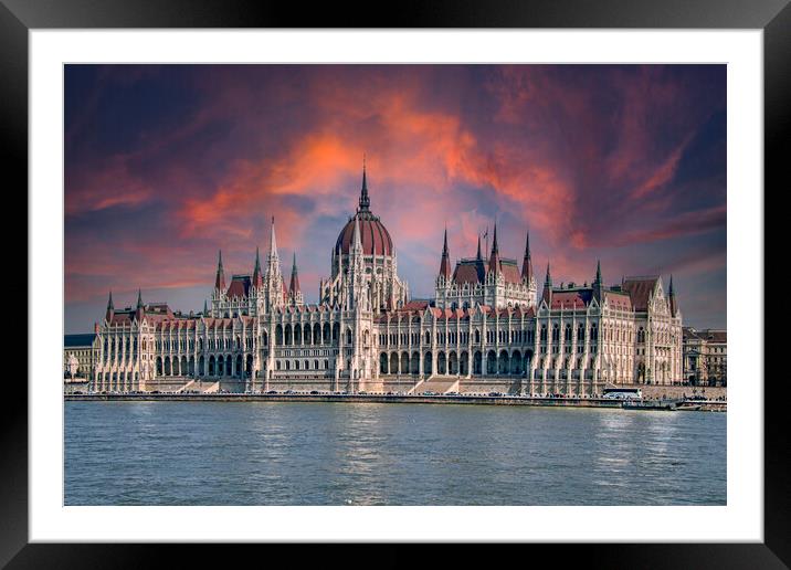 Hungarian Parliament Building  Framed Mounted Print by Dave Williams