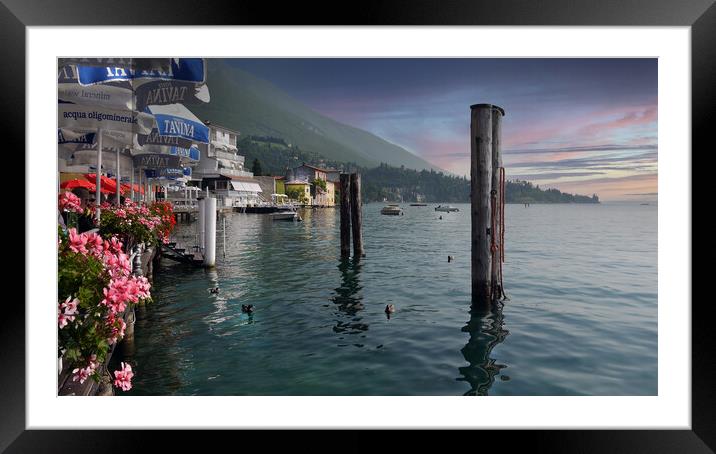 Dusk on Lake Garda Framed Mounted Print by Dave Williams