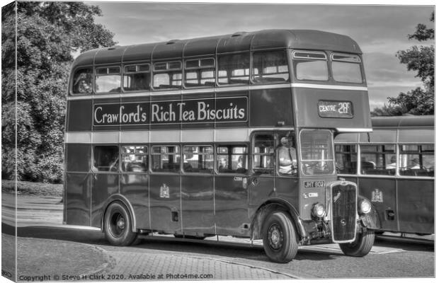 Bristol  Bus - Black and White Canvas Print by Steve H Clark