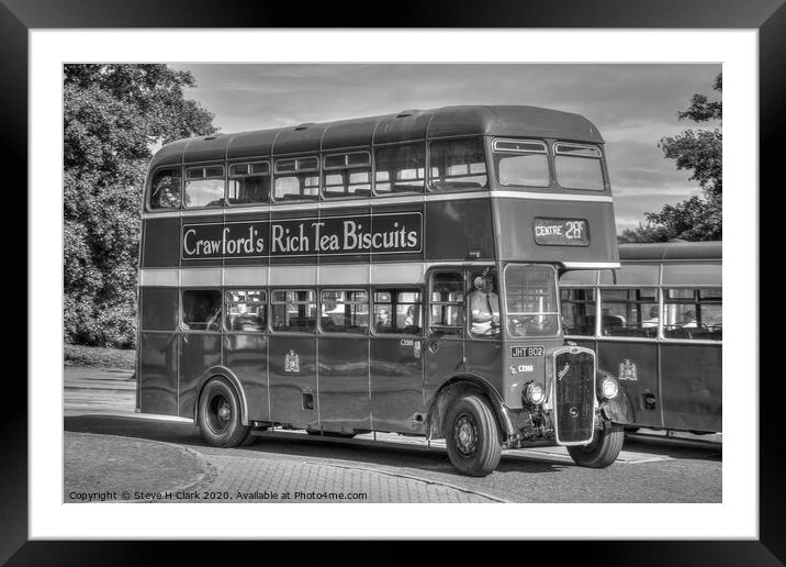 Bristol  Bus - Black and White Framed Mounted Print by Steve H Clark