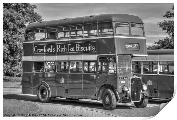 Bristol  Bus - Black and White Print by Steve H Clark