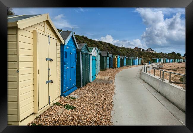 Beach Huts at Hill Head Framed Print by Dave Williams
