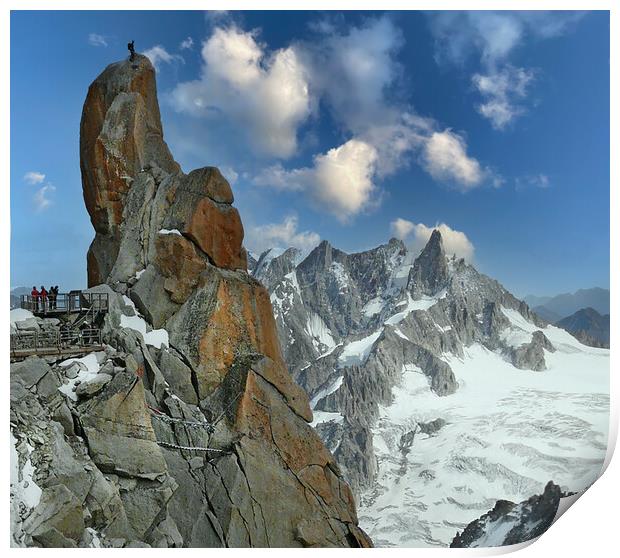 The Aguille du Midi, French Alps Print by Dave Williams