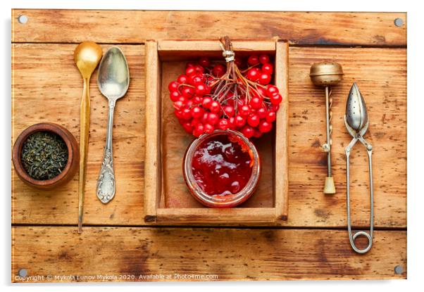 Berry jam in a jar Acrylic by Mykola Lunov Mykola