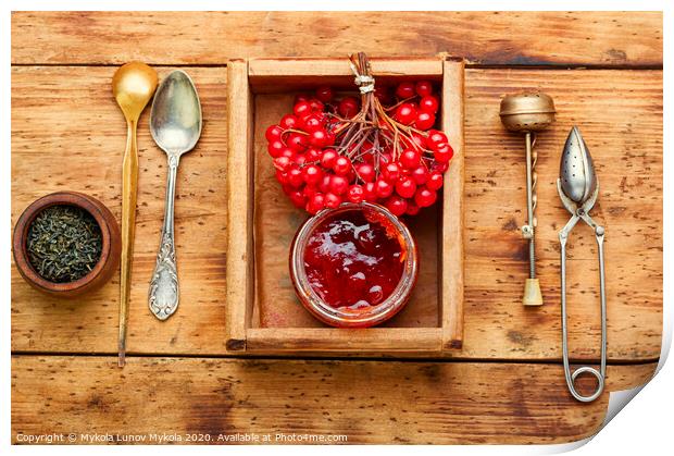 Berry jam in a jar Print by Mykola Lunov Mykola
