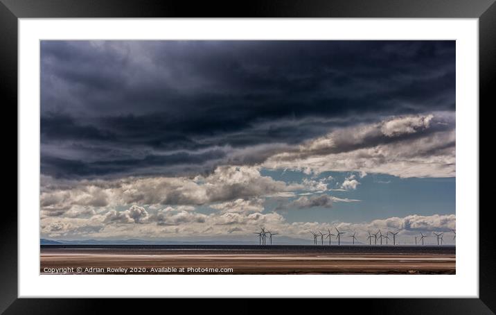 Storm clouds over The Mersey Framed Mounted Print by Adrian Rowley