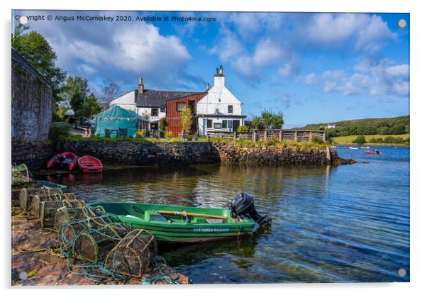 Lobster pots on Badachro jetty Acrylic by Angus McComiskey