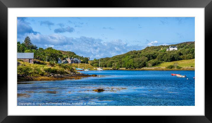 Yachts at anchor in Badachro Bay Framed Mounted Print by Angus McComiskey