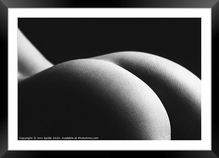 Naked butt Framed Mounted Print by Ann Spells
