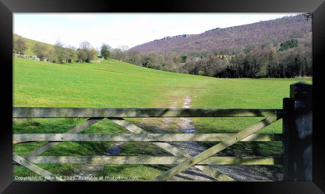 Curbar Edge at Calver in Derbyshire. Framed Print by john hill