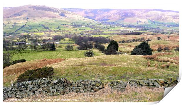 Hope Valley at Bamford in Derbyshire. Print by john hill