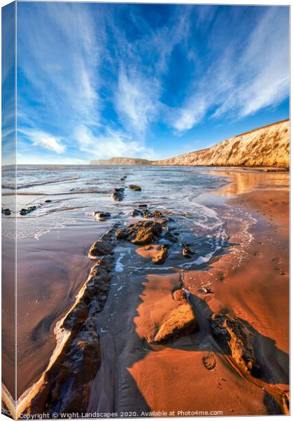 Compton Beach Canvas Print by Wight Landscapes