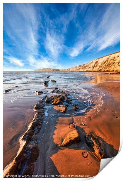 Compton Beach Print by Wight Landscapes