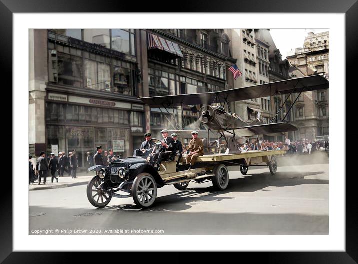 4th of July parade on Fifth Avenue, New York City Framed Mounted Print by Philip Brown