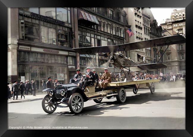 4th of July parade on Fifth Avenue, New York City Framed Print by Philip Brown