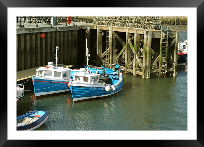 Fishing Boats in Whitby Harbour Framed Mounted Print by graham young
