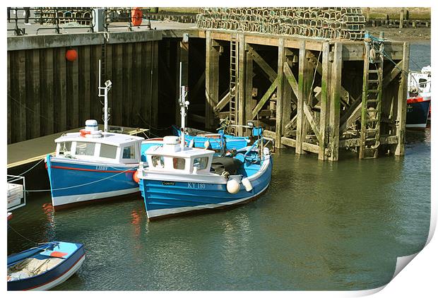 Fishing Boats in Whitby Harbour Print by graham young
