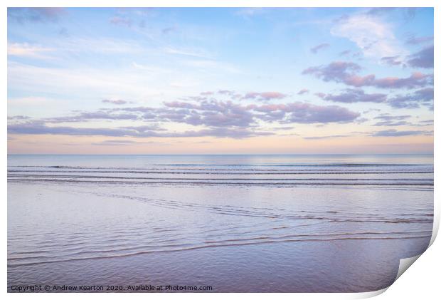 Dusk at Filey Bay, North Yorkshire Print by Andrew Kearton