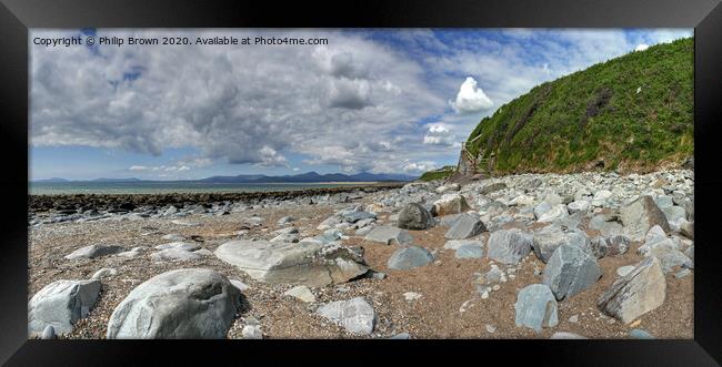 Chissel Beach in Wales, Panorama Framed Print by Philip Brown