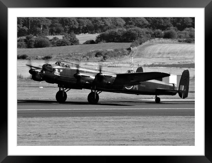 Avro Lancaster bomber taking off Framed Mounted Print by Allan Durward Photography