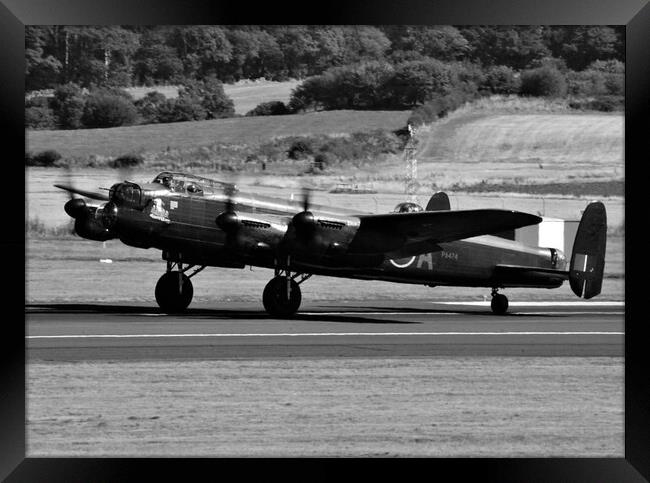 Avro Lancaster bomber taking off Framed Print by Allan Durward Photography