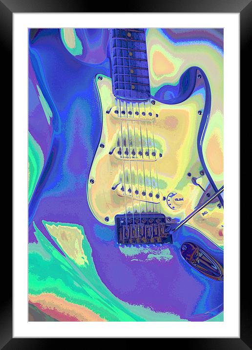 Electric Guitar Art Framed Mounted Print by Nicola Clark