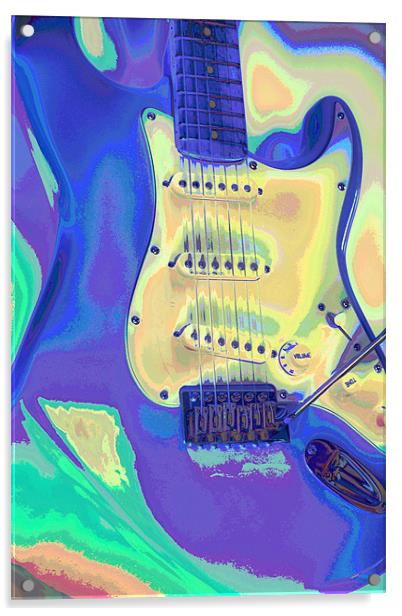 Electric Guitar Art Acrylic by Nicola Clark