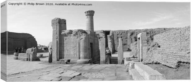 The ruins of the temple of Horus at Idfu, Egypt. Canvas Print by Philip Brown
